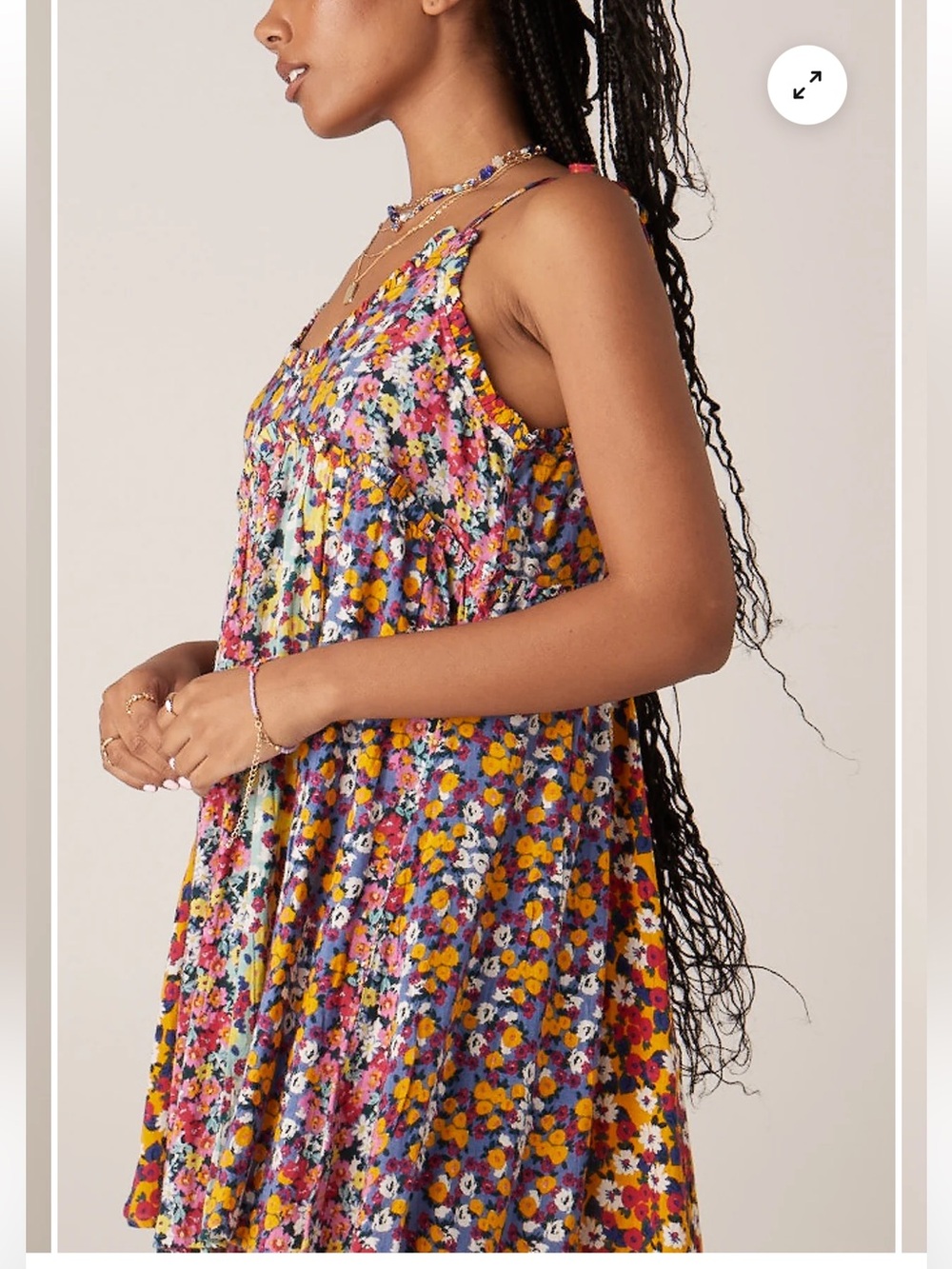Patrons of Peace Malibu Dress M Floral Babydoll Mini Dress Western Boho C1 - Picture 7 of 15